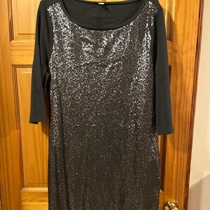 Old Navy Black Sequin Long Sleeve Dress